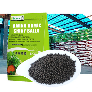 Fruit vegetable plant fertilizer amino humate lawn fertilizer humic acid granule for grass/paddy/turf